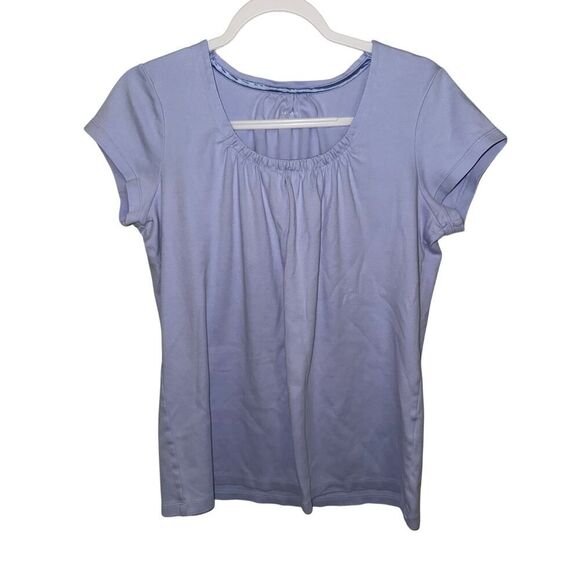 Lands' End Tops - Lands' End Lavender Cotton Pleated Scoop Neck Top M